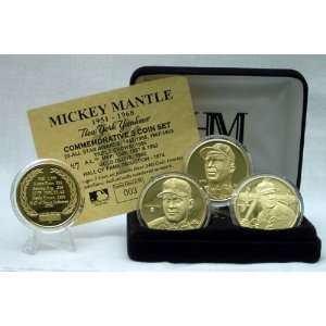 Mickey Mantle 24KT Gold Commemorative Coin Set  Sports 