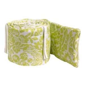 Crib Bedding: Baby Green Floral Crib Bedding, Cr Gr Flourish Bumper