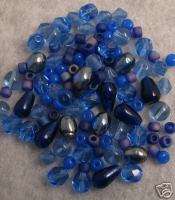 142+ BLUE LAGOON GLASS BEADS MIX Czech Matsuno Iris+Lot  
