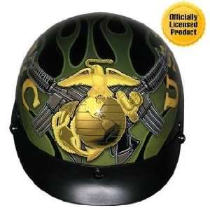   Officially Licensed Marine Corps Semper Fi Half Motorcycle Helmet Sz S