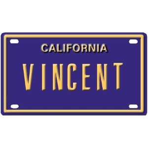  Vincent Mini Personalized California License Plate 