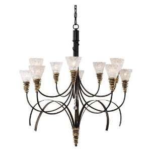   Equinox 10 Light Chandelier in Black with Gold Highl: Home & Kitchen