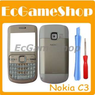Nokia C3 C3 00 Gold Fascia Full Housing Case Cover +T  