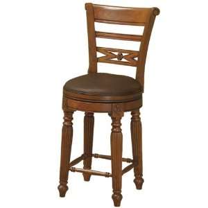 Montague Swivel Counter Stool Brown Leather Cherry: Home 
