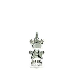   Jewelry Gift   Small Belly Girl Mommys Kids Charm in Sterling Silver