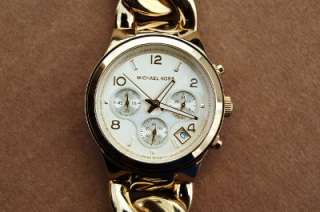 Michael Kors womans chronograph chain link gold tone watch MK3131 #11 