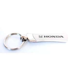 Honda Logo Chrome Blade Shape Keychain Key Fob Ring