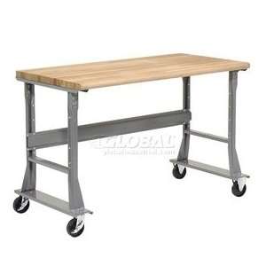  60 X 30 Maple Safety Edge Mobile Bench Fixed Height   1 3 