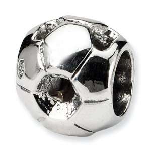  Sterling Silver Soccer Ball Bead Jewelry