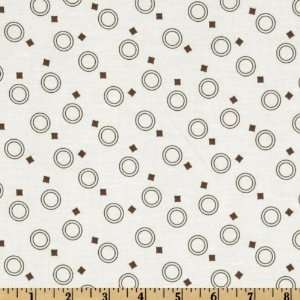  44 Wide Mix & Match Circle Square Brown/Ivory Fabric By 