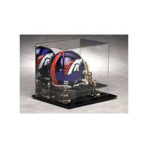  Mini Replica Helmet Display Case with Gold Risers and 