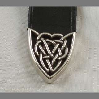 Black Leather Celtic Belt   SCA LARP Medieval  