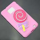 3D Lollipop Pink Silicone Rubber Skin Case Cover   Samsung Galaxy S II 