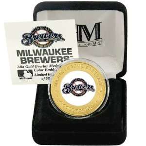  Milwaukee Brewers 24Kt Gold and Team Color Mint Coin 