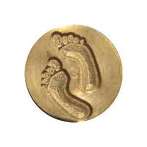  Footprints Round Brass Wax Seal Stamp