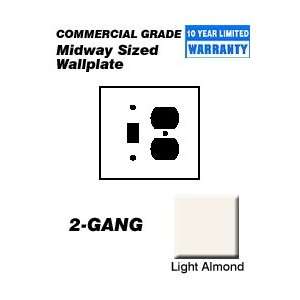   Wallplate 2 Gang 1 Toggle 1 Duplex Midway Size Nylon   Light Almond