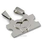 Puzzle Heart Autism Silver Stainless Steel Necklace  