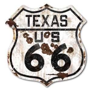  Texas Route 66 Vintaged Metal Sign Patio, Lawn & Garden