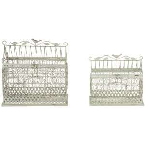  Set of 2 Ivory Iron Bird Cages: Home & Kitchen
