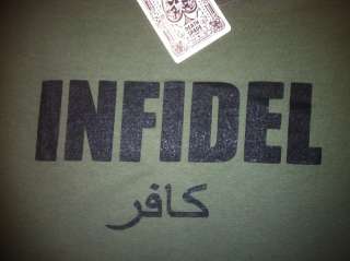 Death Spade presents the INFIDEL Shirt OD Green 2 Sided Army Marines T 