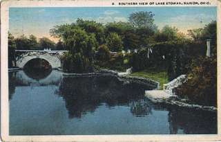Postcard 931395 Lake Etowah Marion OH Bridge  