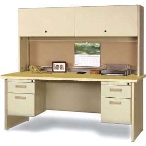  72 Double Pedestal Steel Desk with Hutch by Marvel 
