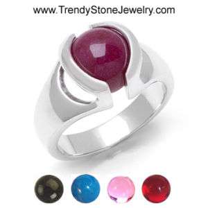 10mm Silver Interchangeable Marble Stone Ring Rings  