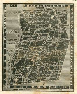 1836 NEW YORK GAZETTEER MAP of RENSSELAER COUNTY NY  