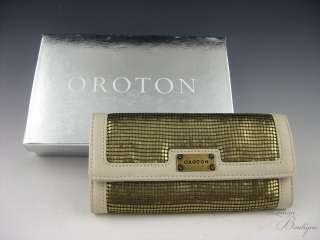 OROTON Heritage Slim Clutch Ladies Wallet Purse Leather/Mesh BNWT 