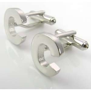  Silver Letter C Initial Cufflinks Cuff links Everything 