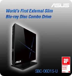 ASUS USB 2.0 6xBlu Ray Combo External Optical Drive SBC 06D1S U (Black 