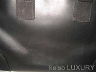   Large Black Leather Satchel Boston Tote Bag Handbag Purse~ITALY  