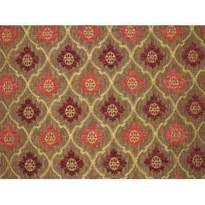   Burgundy and Pink Bulb Brocade 58 Inch Fabric Arts, Crafts & Sewing