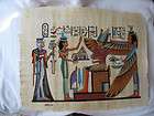Egyptian Papyrus Paper Painting Winged Maat Isis 13X17
