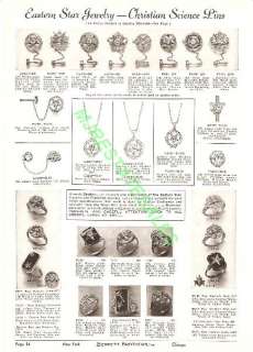 1940 Eastern Star Christian Science Jewelry Catalog Ad  