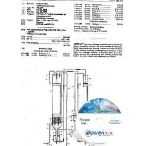  NEW Patent CD for ION EXCHANGE APPARATUS FOR TREATING 