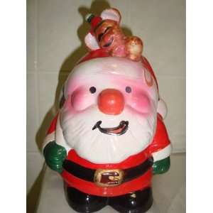  Santa Ceramic Bank with Mouse on Head 
