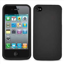 Apple iPhone 4S Sprint Verizon AT&T Black Rubberized Hard Case Cover 