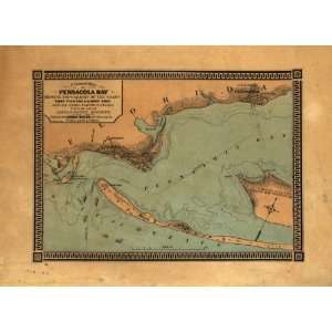  Civil War map Pensacola Bay, Florida