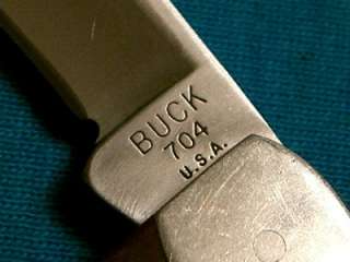 VINTAGE 70S BUCK 704 USA FOLDING CLASP JACK KNIFE KNIVES OLD POCKET 