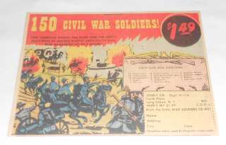 1959 toy ad ~ 150 CIVIL WAR SOLDIERS version #2  