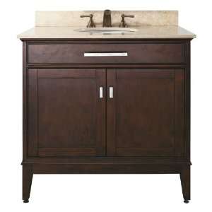 Madison Collection 36 Vanity with Black Granite Top and Sink: Light 