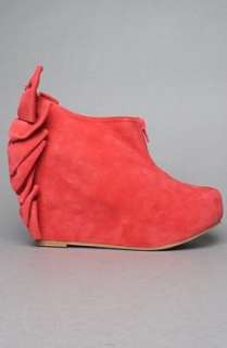 Jeffrey Campbell Shoes The Back Bow Shoe in Pink Suede 
