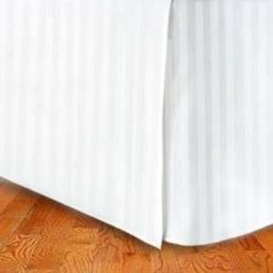 Wrinkle Free Stripe White FULL Size Pleated Tailored Bed 