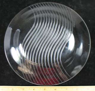Lalique France Cut Crystal Glass Wave Design Dessert Plate  