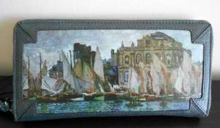 ICON Leather Monet Museum Le Havre Blue Wallet Zip NEW  