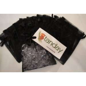    Tanday 150 Black Sheer Organza Gift Bags 3x4 