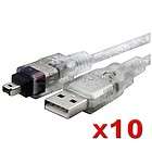 10x 6Ft 1.8m IEEE 1394 4 Pin To USB Cable For Camera