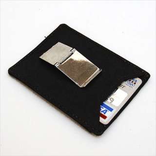 LEATHER MONEY CLIP Credit cd ID Wallet Holder FREE SHIP  