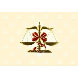 Birchcraft Studios 2662 Scales of Justice   Gold Lined Envelope with 
